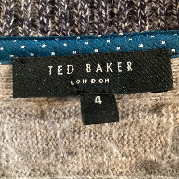 TED BAKER Sz 4 (US 10) Ribbed  Cable Knit Wool Alpaca Polyamide Blend Sweater - Picture 3 of 8